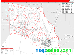 St. Tammany County, LA Wall Map