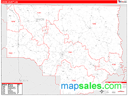 Union County, LA Zip Code Wall Map