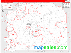 Vernon County, LA Zip Code Wall Map