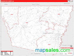 Washington County, LA Zip Code Wall Map