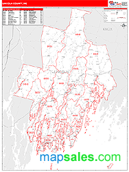 Lincoln County, ME Zip Code Wall Map