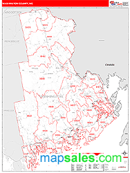 Washington County, ME Zip Code Wall Map