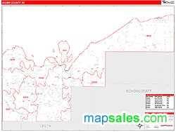 Alger County, MI Zip Code Wall Map