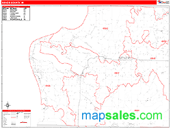 Benzie County, MI Zip Code Wall Map