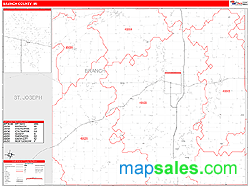 Branch County, MI Zip Code Wall Map