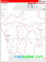 Mason County, MI Zip Code Wall Map