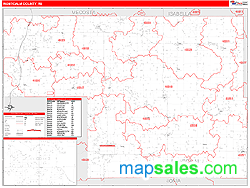 Montcalm County, MI Zip Code Wall Map