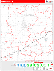 Shiawassee County, MI Zip Code Wall Map