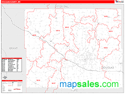 Douglas County, MN Zip Code Wall Map