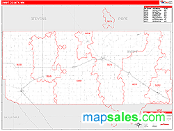 Swift County, MN Zip Code Wall Map