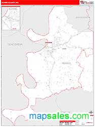 Adams County, MS Zip Code Wall Map