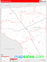 Covington County, MS Zip Code Wall Map