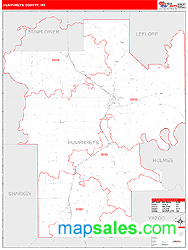 Humphreys County, MS Zip Code Wall Map