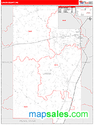 Lamar County, MS Wall Map