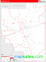 Marion County, MS Wall Map