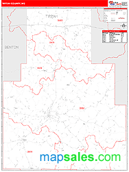 Tippah County, MS Wall Map