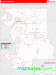 Washington County, MS Wall Map