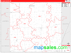 DeKalb County, MO Zip Code Wall Map