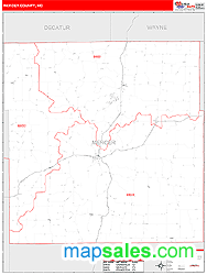 Mercer County, MO Zip Code Wall Map