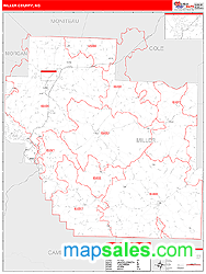 Miller County, MO Wall Map