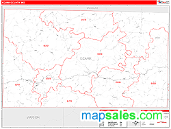 Ozark County, MO Zip Code Wall Map