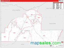 Carbon County, MT Zip Code Wall Map