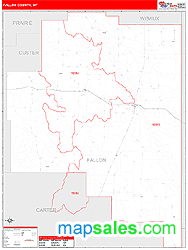 Fallon County, MT Zip Code Wall Map