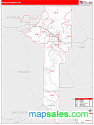 Gallatin County, MT Zip Code Wall Map