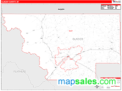 Glacier County, MT Zip Code Wall Map