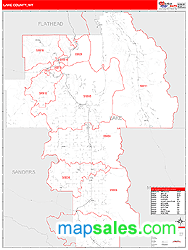 Lake County, MT Wall Map