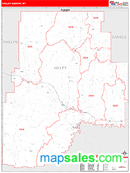 Valley County, MT Zip Code Wall Map