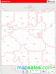 Clay County, NE Zip Code Wall Map