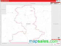 Grant County, NE Zip Code Wall Map