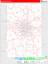 Lancaster County, NE Zip Code Wall Map