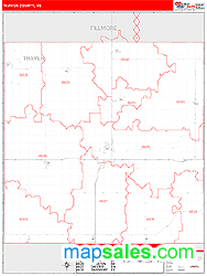 Thayer County, NE Zip Code Wall Map