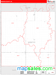 Webster County, NE Zip Code Wall Map