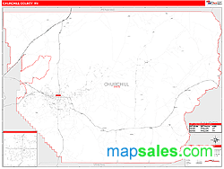 Churchill County, NV Zip Code Wall Map