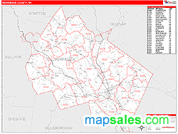 Merrimack County, NH Zip Code Wall Map