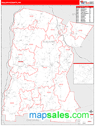 Sullivan County, NH Zip Code Wall Map