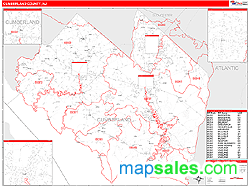 Cumberland County, NJ Zip Code Wall Map