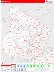 Essex County, NJ Zip Code Wall Map