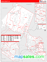 Passaic County, NJ Zip Code Wall Map