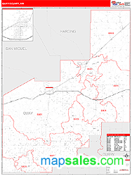 Quay County, NM Zip Code Wall Map