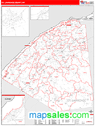 St. Lawrence County, NY Wall Map