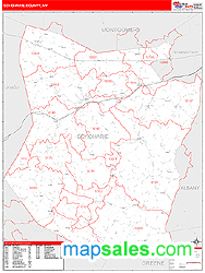 Schoharie County, NY Zip Code Wall Map