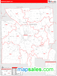 Tompkins County, NY Wall Map