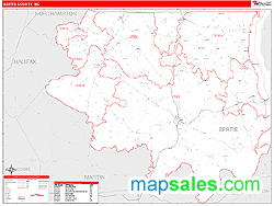 Bertie County, NC Zip Code Wall Map