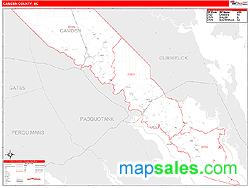 Camden County, NC Zip Code Wall Map