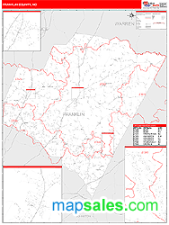 Franklin County, NC Zip Code Wall Map