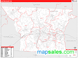 Gaston County, NC Zip Code Wall Map